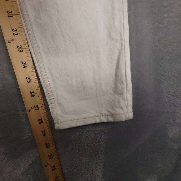 Topshop Womens Mom Jeans White Stretch Pull On Mid Rise Maternity 26 New - Picture 6 of 11